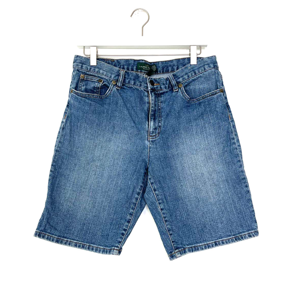 LAUREN JEANS CO LRL Ralph Lauren 10 Jean Bermuda Shorts Cotton Blend Medium Wash